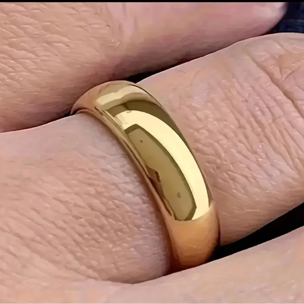 Panash 18K Gold Plated Titanium Wedding Band Ring 6mm NWT